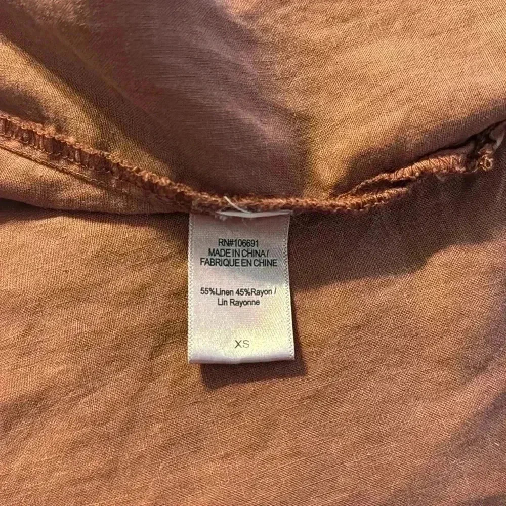 Yfb Tunic Top Rust Color Sz Xs Button Up Front 2t… - image 4